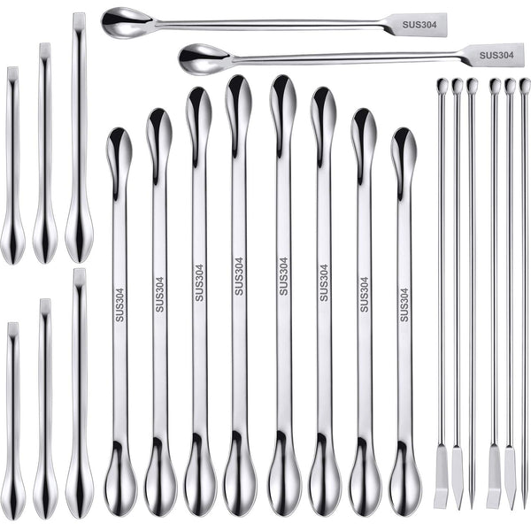 22 Pieces Stainless Steel Lab Spatula Micro Scoop Set, Mixing Spatula for Powders Gel Cap Filler