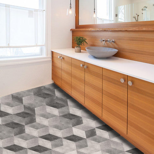 10 Pcs Hexagon Non-Slip Vinyl Floor Sticker, Peel and Stick Self-Adhesive Wallpaper for Home Decor