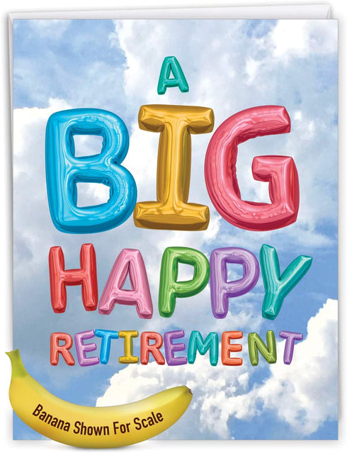 The Best Card Company Jumbo Retirement Card, 8.5 x 11 Inch Big Group Notecard for Retiree
