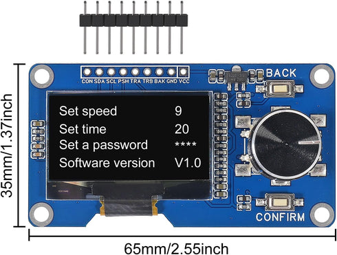 AITRIP 1PCS 1.3-inch EC11 (1.3 inch OLED Display Module with Button Rotary Encoder Interface LCD Screen for Arduino
