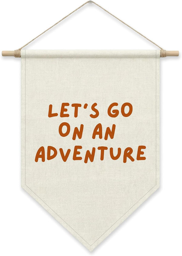 SHIEL-EVEN Let's Go On an Adventure Wall Decor, Kids Playroom Poster Banner for
