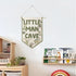 ArtisaEura Little Man Cave Wall Canvas Banners,Dragon Nursery Decor, Sage Green Dinosaur Dragon Hanging Display Pennant