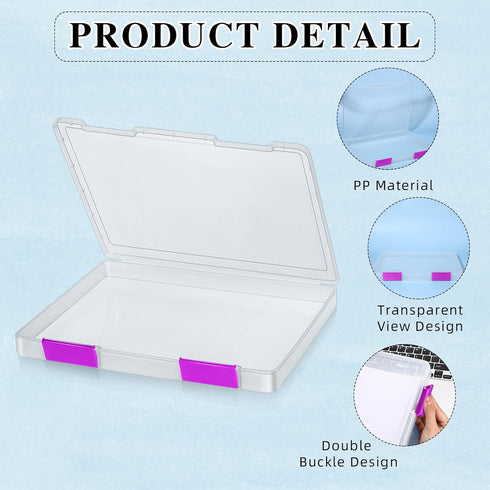 PerKoop 6 Pcs Clear A4 File Box Document Plastic Storage Box, Paper Case, Board Game Storage, Magazine Protector