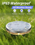 2 Pack 4 Solar Ground Lights Outdoor Waterproof, Upgraded Solar Garden Lights with Side Light, Stainless Steel Solar