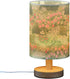 ALAZA Bedside Table Lamp for Bedroom Colorful Wildflowers Floral Nightstand LED Light Lamps with USB Port Linen Fabric