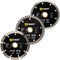 GRAFF Diamond Blade for Angle Grinder - 3 Pack, 4 1/2 inches for Dry and Wet Cutting Stone, Marble, Concrete