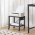 HOOBRO 2-Tier Printer Stand with Charging Station, Under Desk Printer Table, Printer Cart with Storage Shelves, Black