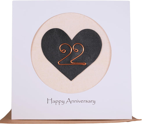 Handmade 22nd Wedding Anniversary Card for Her Him, Perfect for Wife, Husband, Couple (22nd)