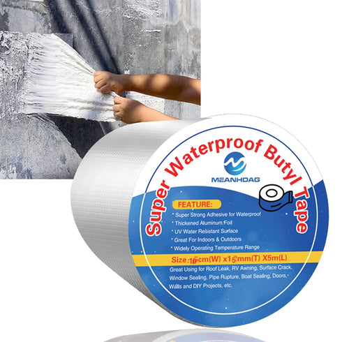 Super Waterproof Butyl Tape and Patch, Adhesive Duct Tape with Aluminium for Pool & RV Roof Repair