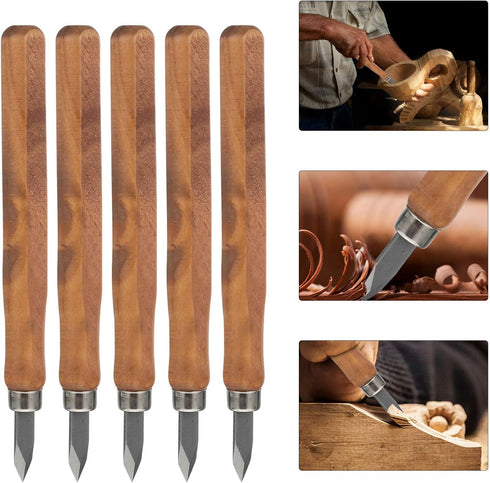 DOITOOL 5pcs Marking Knife Woodworking - Thin Blade Dual Bevel Scribe Tool for Wood Marking and Carving