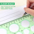 Tamaki Circle Template Measuring Geometry Ruler Stencils for Drafting Digital Drawings, 2 Pack for Office, School