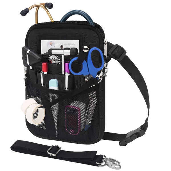 BOVKE Nurse Fanny Pack with Medical Gear Pockets, Tape Holder, Medical Bag