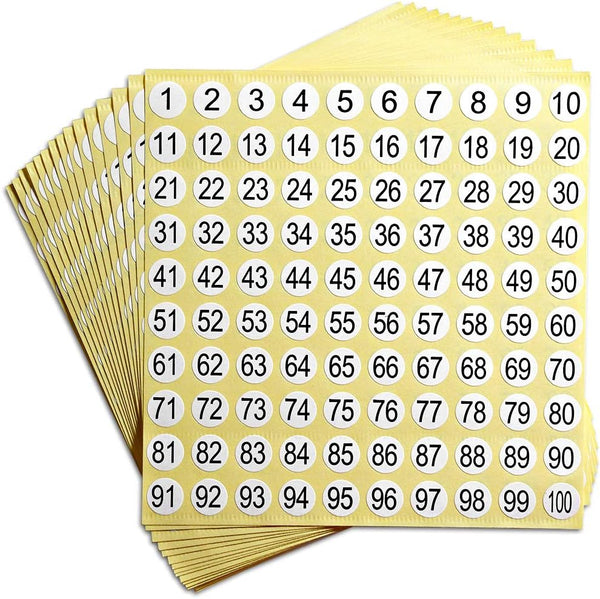 dealzEpic Number Stickers 1 to 100 Self Adhesive Small Round Labels