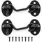 3 Inch Privacy Hook and Eye Latch, Black Iron Barn Door Lock