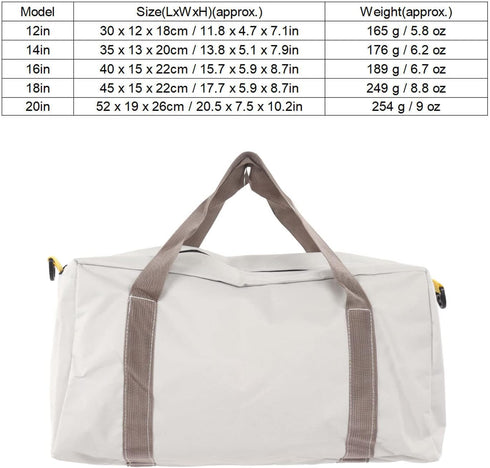 Large Capacity Waterproof Wide Mouth Tool Bag, Heavy Duty Storage Case Handbag for Professionals (20in)