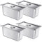 Mifoci 4 Pack Stainless Steam Hotel Pan with Lid, Reusable Anti Rust for Home & Restaurant