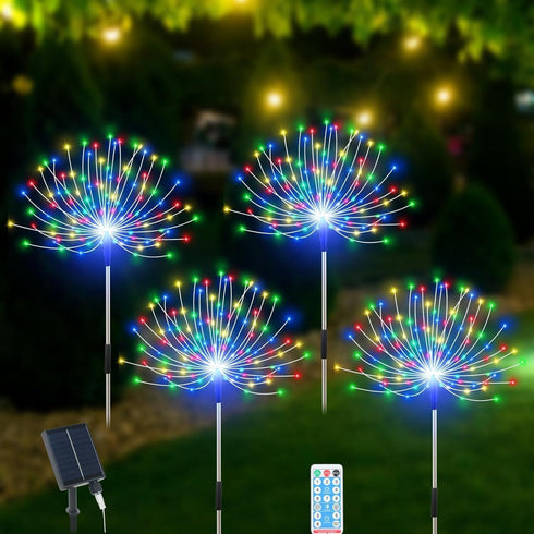 Solar Garden Lights Outdoor Waterproof, 4 Pack Total 480 LED Solar Starburst
