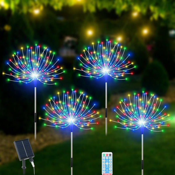 Solar Garden Lights Outdoor Waterproof, 4 Pack Total 480 LED Solar Starburst