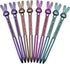 Maydahui 24PCS Retractable Rabbit Ballpoint Pen - Colorful Crystal Quicksand Pen, Cute Animal Gem Pen