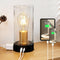 Industrial Bedside Table lamp for Bedroom -Touch Lamp with USB-A+C Charging Ports