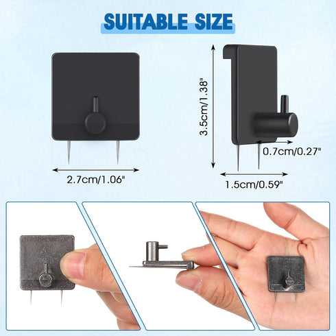 Lounsweer Cubicle Hooks for Fabric Walls Cubicle Clips Fabric Panel Wall Coat Hooks Stainless Steel Cubicle Picture Hangers for 50 Lbs Home Office Room Board Hanging Supply(Black, 10 Pcs) by Lounsweer