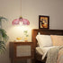 Dimmable QIYIZM Pink Plug in Pendant Light Hanging Lights with Plug in Cord Boho Hanging Lamp Glass Gold Mid Century