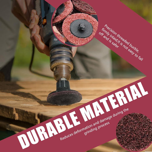 MZCR-NNML 24Pcs 2'' 1/4'' Surface Conditioning Disc Sanding Discs Holder Quick Change Discs Medium Buffing Pads