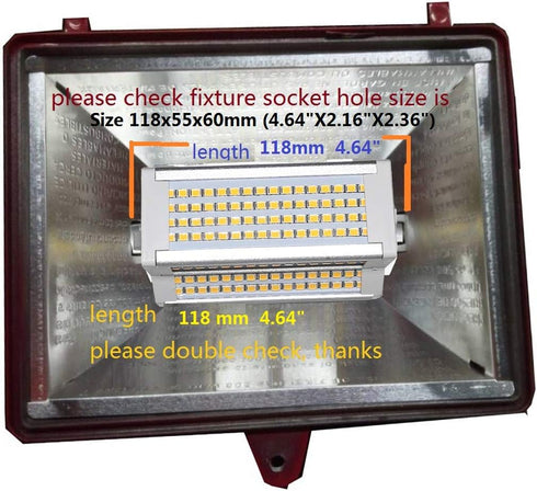 R7S LED Bulb, 50W Warm Light Dimmable, 3000K Double Ended J118, 5000LM Equivalent, Indoor and Outdoor Use