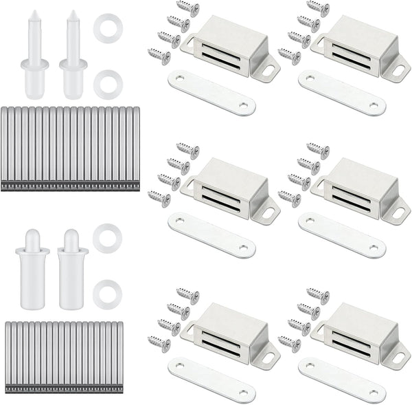 125 Pieces Plantation Shutter Repair Kit, Replacement Shutter Staples, Pins, and Magnets for Cabinets