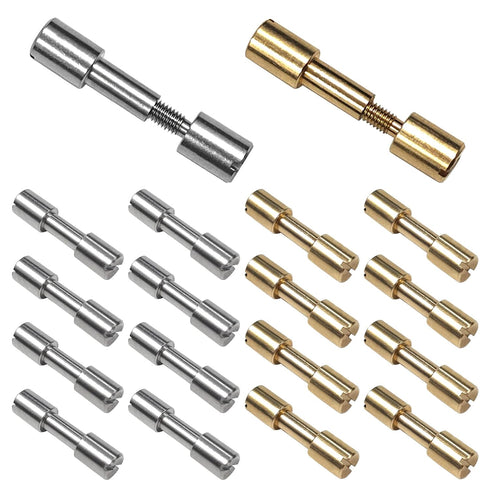 16 Sets Brass Bracket Bolt Fasteners and Stainless Steel Bracket Bolt Fasteners Tool Knife Handle Pins Knife Making Supplies Tactical Lock Rivets Knife Screws, Head Diameter 6 mm