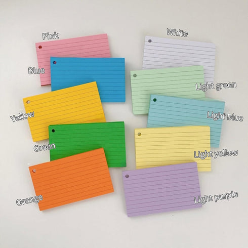 HAPNEWEY 250 Count 3 5 Inch 250 x Colorful Index Cards, Heavy Duty Neon Sheets Lined Flashcards for Studying, Office