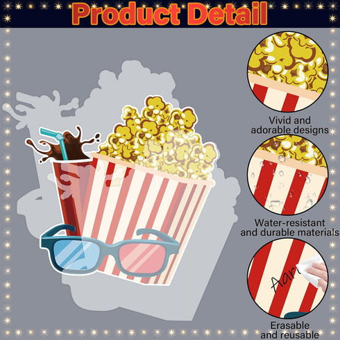 Movie Star Bulletin Board Set, Now Starring Classroom Decor with DIY Photo Crafts and Film Tickets Cutouts