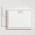 Minted Pink Bow Stationery Set, Set of 10, Flat Note Cards &