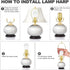 10 Inch 17.5mm 2 Set PATIKIL Lamp Harp Kit with Solid Brass Ball Finial, Heavy Duty Bracket with Standard Saddle