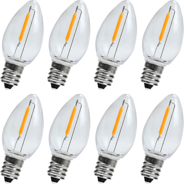 KGC 8Pack LED Night Light Bulbs, C7 Shatterproof Replacement Led Light Bulb