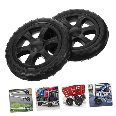 2pcs CHILDWEET Folding Grocery Cart Wheels Heavy Duty Rolling Cart Accessories for Supermarket Use Easy Installation