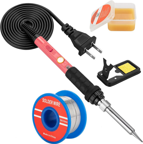 Soldering Iron Kit, 60W Adjustable Temperature Soldering Iron with Ceramic Heater for Hobby Enthusiasts