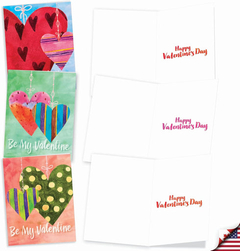 The Best Card Company - 10 Boxed Valentine Note Cards with Envelopes - Heartfelt Assorted Greeting Cards for