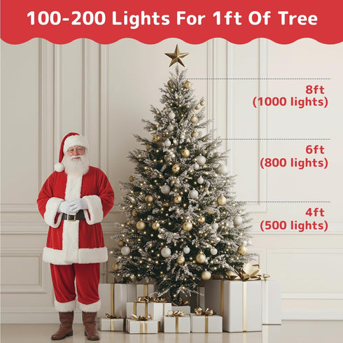 100 Count 20 PREXTEX Clear Christmas Lights - ft Ultra Bright String Lights with Green Wire for Indoor and Outdoor Use