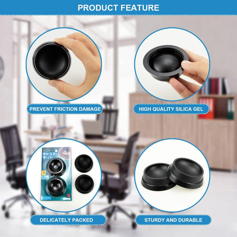 4PCS Rubber Furniture Wheel Caster Cups, Non-Slip Foot Mats for Crib Wheels, Strong Grip Floor Protectors