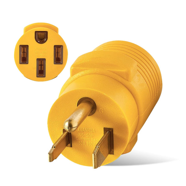 NEMA 6-50P to 14-50R EV Tesla Charger Adapter Cord, 240V 50 Amp 3 Prong Welder Plug to 4 Prong EV Charging Connector
