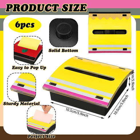 6 Eaasty Pcs Teacher Appreciation Gifts Pencil Crayon Pop up Sticky Note Dispenser Composition Notebook Sticky Note