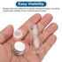 PATIKIL 25 Pack 10ml Clear Glass Vials, Small Liquid Sample Bottles with Screw Caps, Plastic Stoppers, 64 Labels