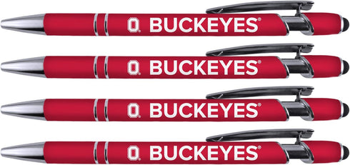 Ohio State Soft Touch Coated Metal Pen 4 Pack (4043) - Red, Multi