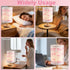 Lonfliness Pink Bow Kids Table Lamp Kids Bedside Lamp Bedroom LED Night Light with Linen Wooden Nightstand Cartoon