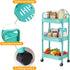 QPEY 3 Tier Utility Rolling Cart with Handle, Multifunctional Storage Organizer Rolling Carts with Wheels for Bathroom