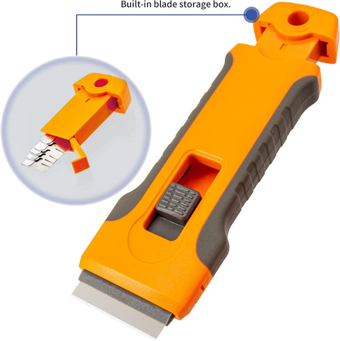 Razor Blade Scraper Tool with 15 Extra Blades - Glass Top Stove & Oven Door Scraper for Cleaning Paint
