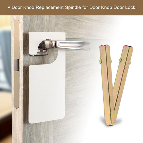 uxcell 2Pcs Door Knob Spindle, 80mm Long Replacement Parts for 14mm Thick Doors, Gold