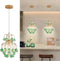 Surpars House Elegant Mini Chandelier Flush Mount Crystal Pendant Light,Golden (Green Shade)