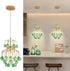 Surpars House Elegant Mini Chandelier Flush Mount Crystal Pendant Light,Golden (Green Shade)
